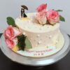 Anniversary Cake with original pick flowers
